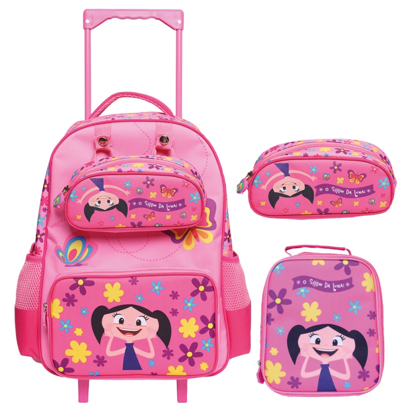 Kit escolar Yins Show da Luna Rosa de rodas